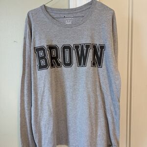 Brown University Champion Gray Long Sleeve Tee